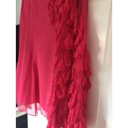 Coast strapless chiffon coral dress
