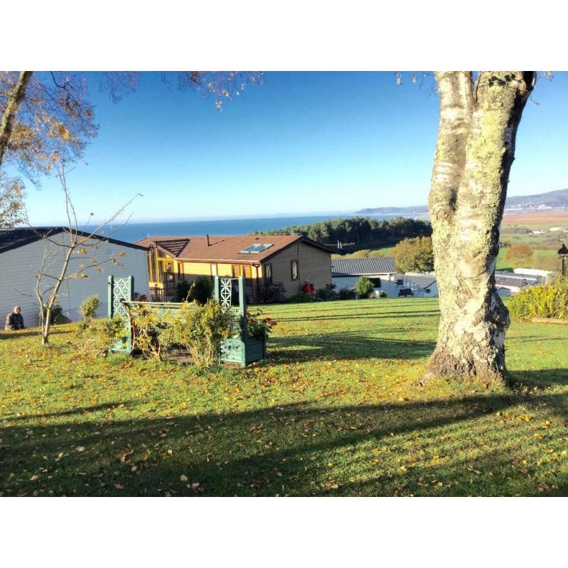 Stunning luxury caravan on beautiful seaside holiday park near Aberystwyth in mid- Wales