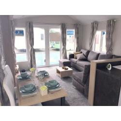Stunning luxury caravan on beautiful seaside holiday park near Aberystwyth in mid- Wales