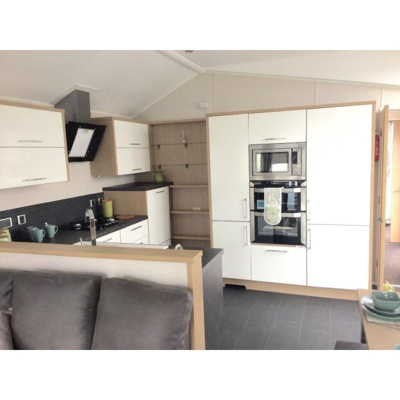 Stunning luxury caravan on beautiful seaside holiday park near Aberystwyth in mid- Wales