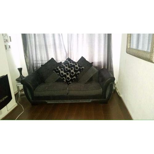 Black & grey 2 Seater Sofa