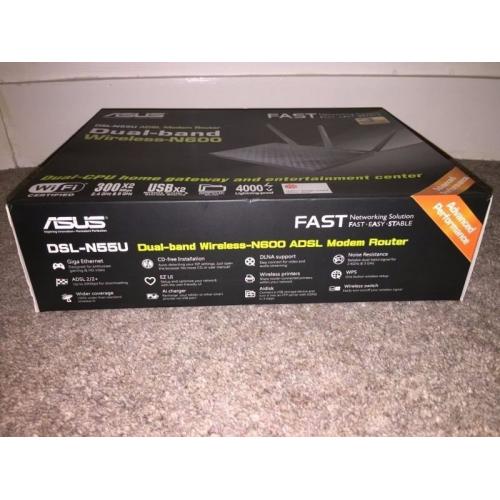 ASUS DSL-N55U - Modem and Wireless Router - Can be used for HD broadband streaming at fibre speeds!