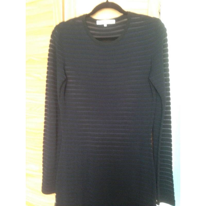 Full length black/ blue knit dress