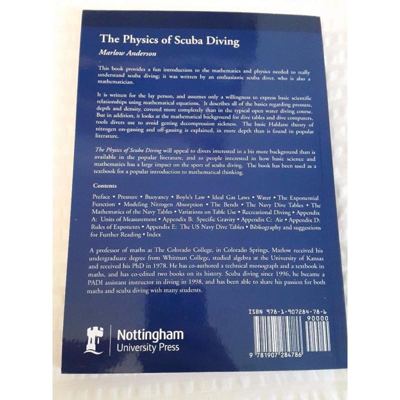 The Physics of Scuba Diving by Marlow Anderson (Paperback, 2011) unread book