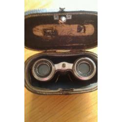 Vintage leather operatic glasses