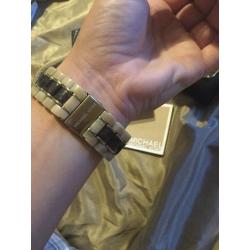 Michael Kors ivory tortoise gold watch, very good condition.