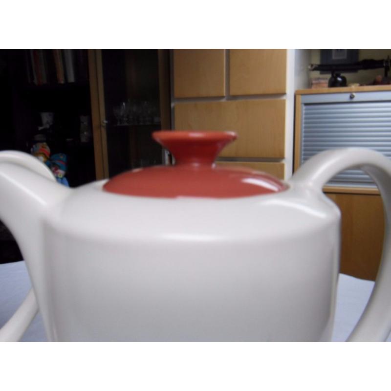 Poole pottery "red indian and magnolia" teapots x2