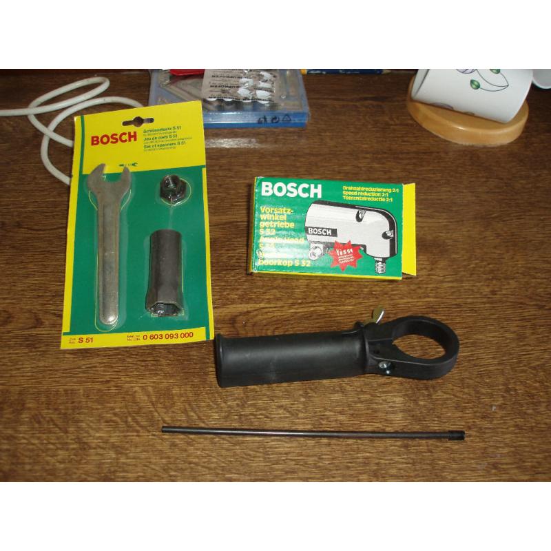 BOSCH ANGLE HEAD AND TOOLS