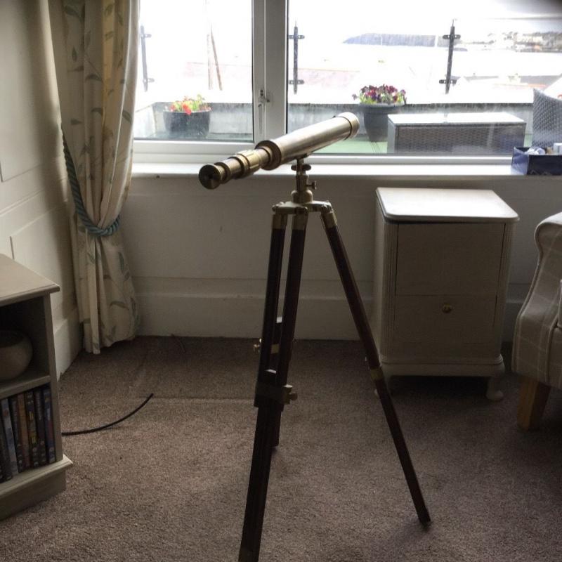 Brass ornamental and functional telescope