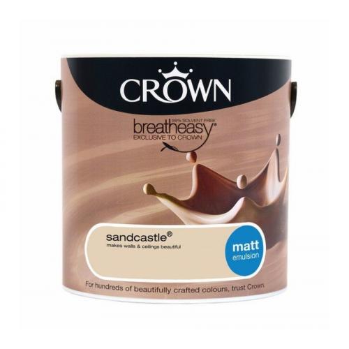 CROWN Matt Emulsion Paint - SANDCASTLE Colour 2.5L