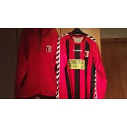 Inverurie loco works fleece and long sleeved football shirt