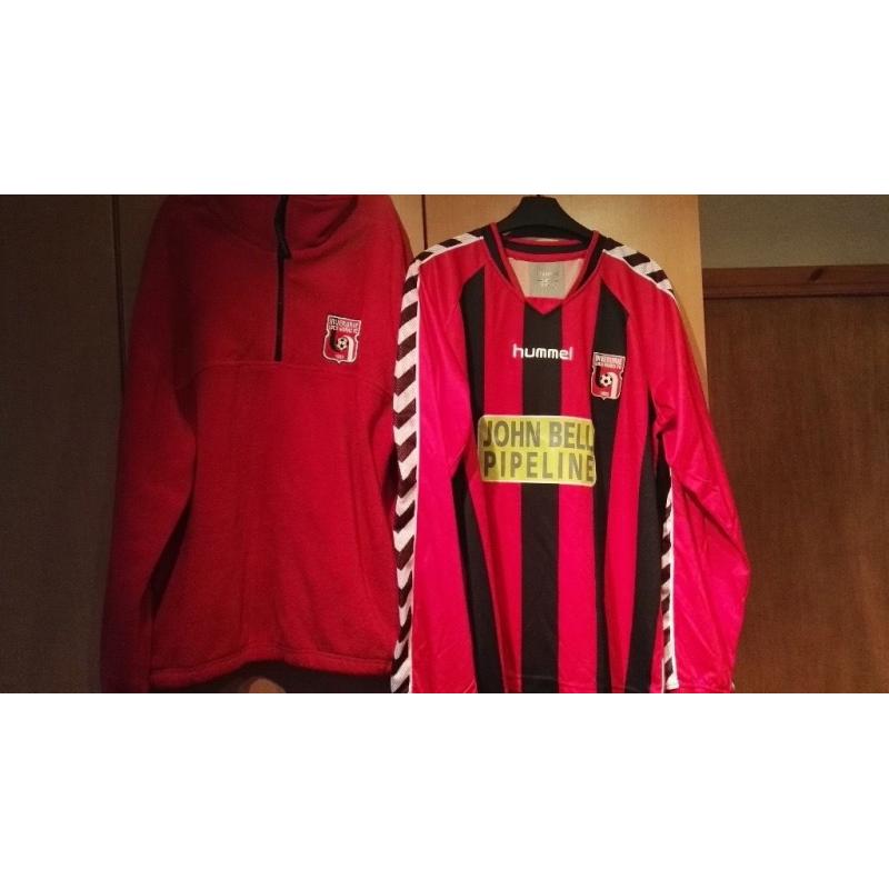 Inverurie loco works fleece and long sleeved football shirt
