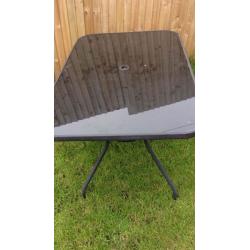 Large glass patio table