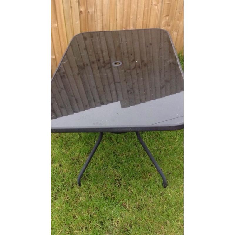 Large glass patio table
