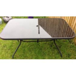 Large glass patio table