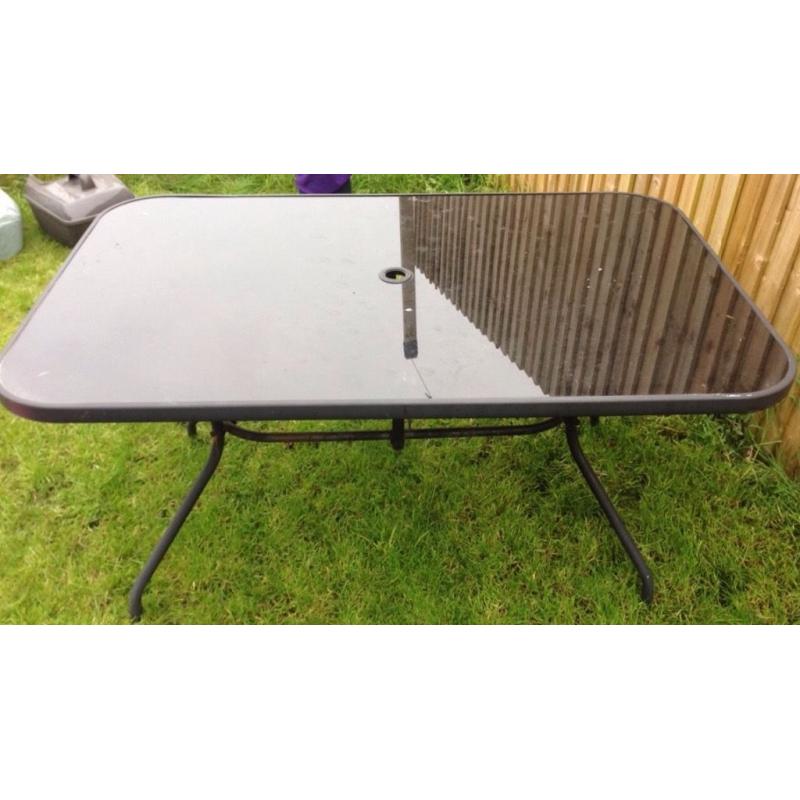 Large glass patio table