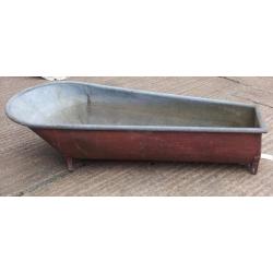 Very large antique french tin bath for garden or dog bath