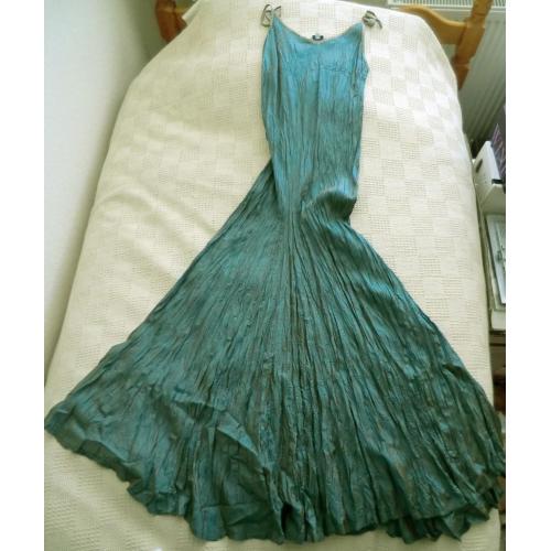 Jigsaw Crinkled Pure Silk long Dress Size 8