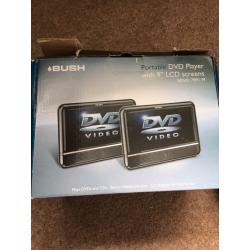 EXCELLENT CONDITION BUSH TWIN SCREEN PORTABLE IN CAR DVD PLAYER