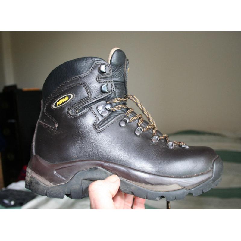 Woman or child hiking boots with leather uppers.