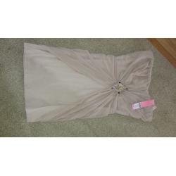 Strapless cream lipsy dress - size 10