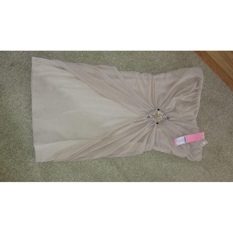 Strapless cream lipsy dress - size 10
