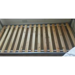Metal bed frame + canvass bedroom furniture