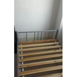 Metal bed frame + canvass bedroom furniture