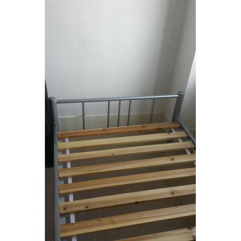 Metal bed frame + canvass bedroom furniture