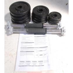York Fitness 20KG Cast Iron Dumbell Set