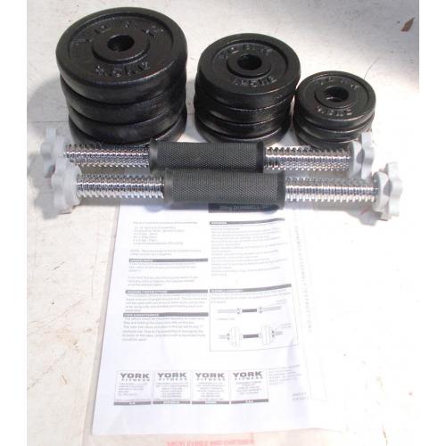 York Fitness 20KG Cast Iron Dumbell Set