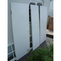 3 plain flat wooden internal doors. Various sizes.