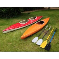 SINGLE KAYAK WITH PADDLES!