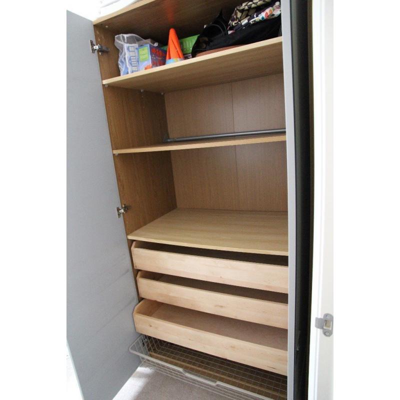 Large spacious double mirror door wardrobe