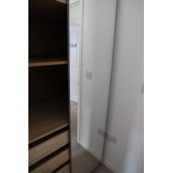 Large spacious double mirror door wardrobe