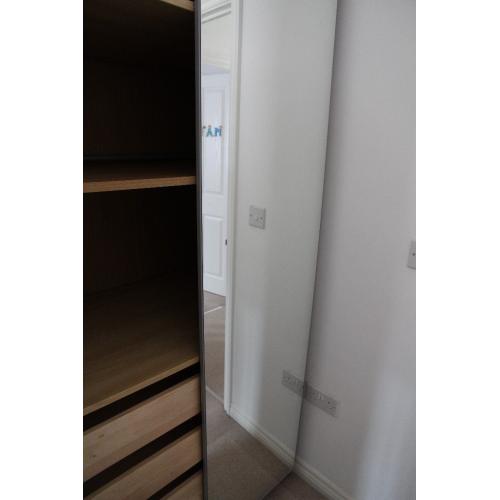 Large spacious double mirror door wardrobe