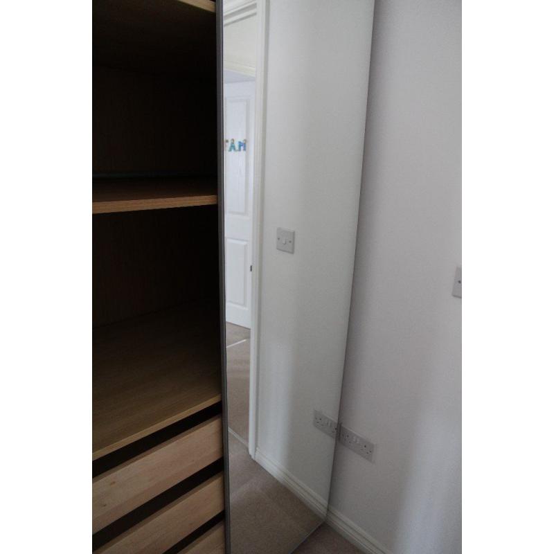 Large spacious double mirror door wardrobe