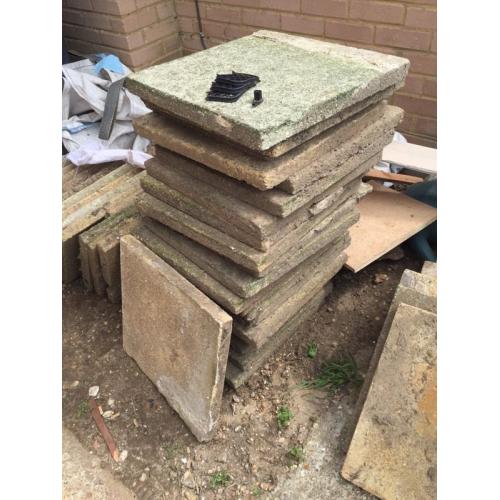 FREE TO COLLECT 70 slabs some buff and some green 450 x450