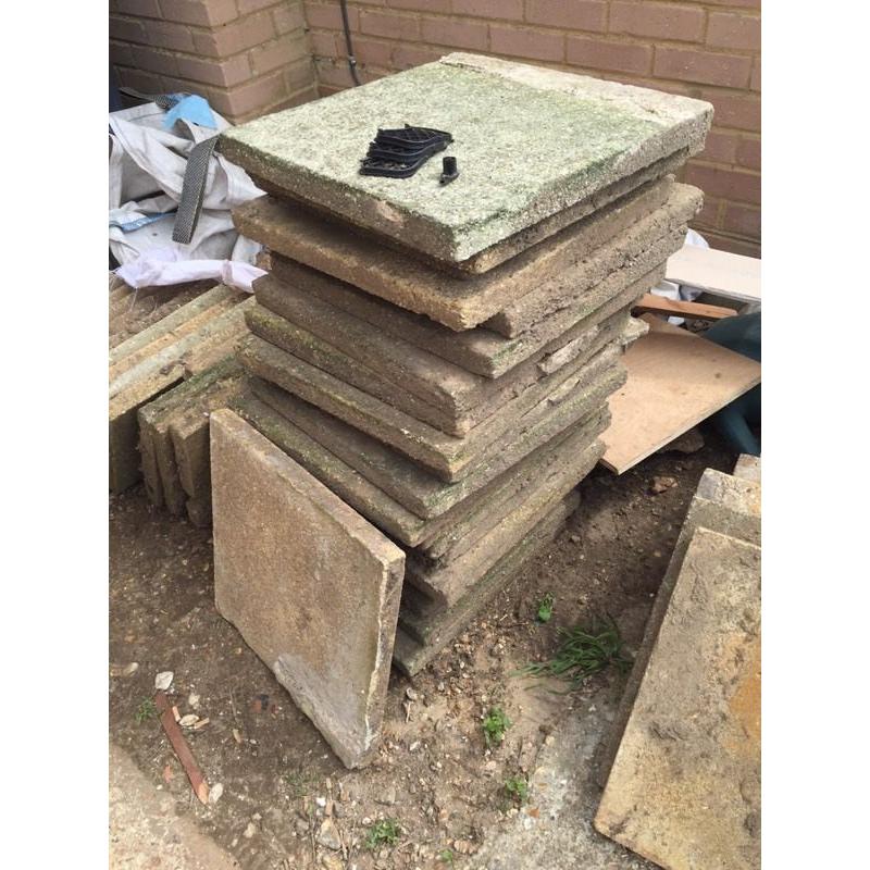 FREE TO COLLECT 70 slabs some buff and some green 450 x450