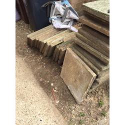 FREE TO COLLECT 70 slabs some buff and some green 450 x450