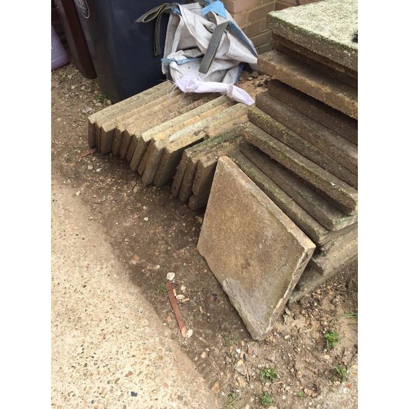 FREE TO COLLECT 70 slabs some buff and some green 450 x450