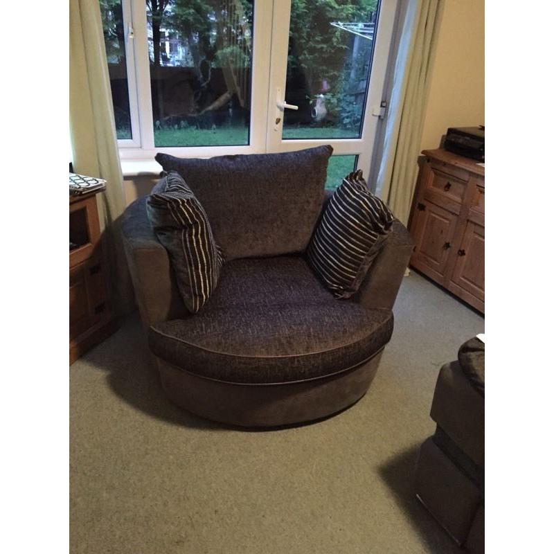 Corner sofa and snuggle chair
