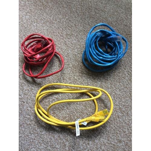 3 assorted length Ethernet cables