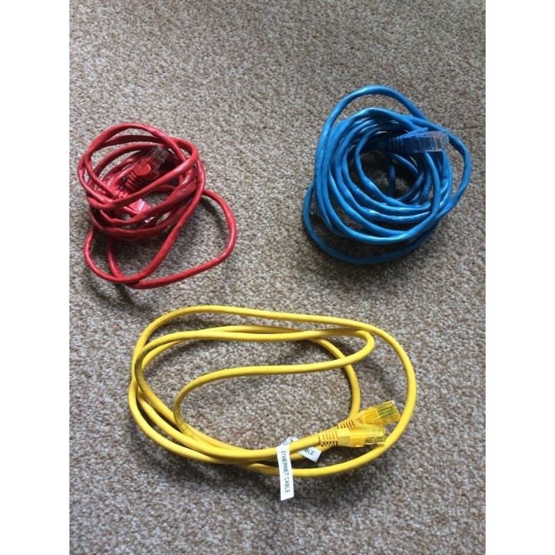 3 assorted length Ethernet cables