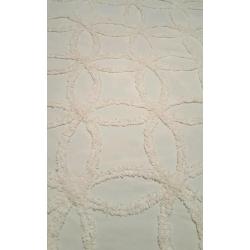 King Size OR Double Cream Ivory bed throw tassle fringe hand crafted. Luxury cotton.