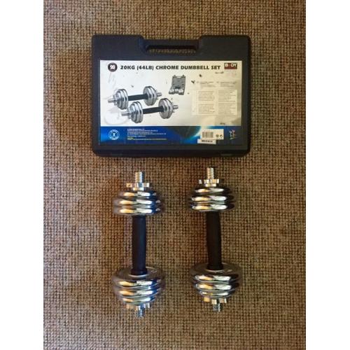 Body Sculpture 20kg Chrome Dumbell Combination Set - Flawless Condition - Great For Beginners