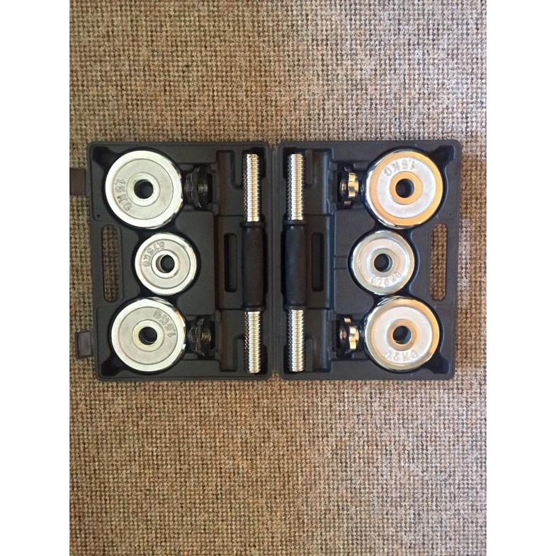 Body Sculpture 20kg Chrome Dumbell Combination Set - Flawless Condition - Great For Beginners