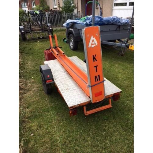 Single bike trailer in KTM style orange