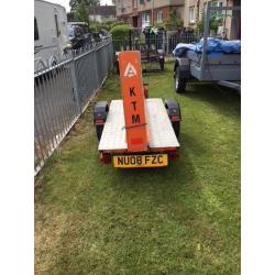 Single bike trailer in KTM style orange