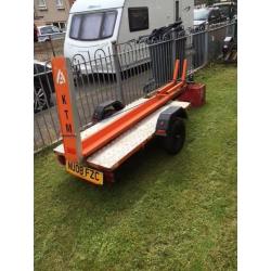 Single bike trailer in KTM style orange